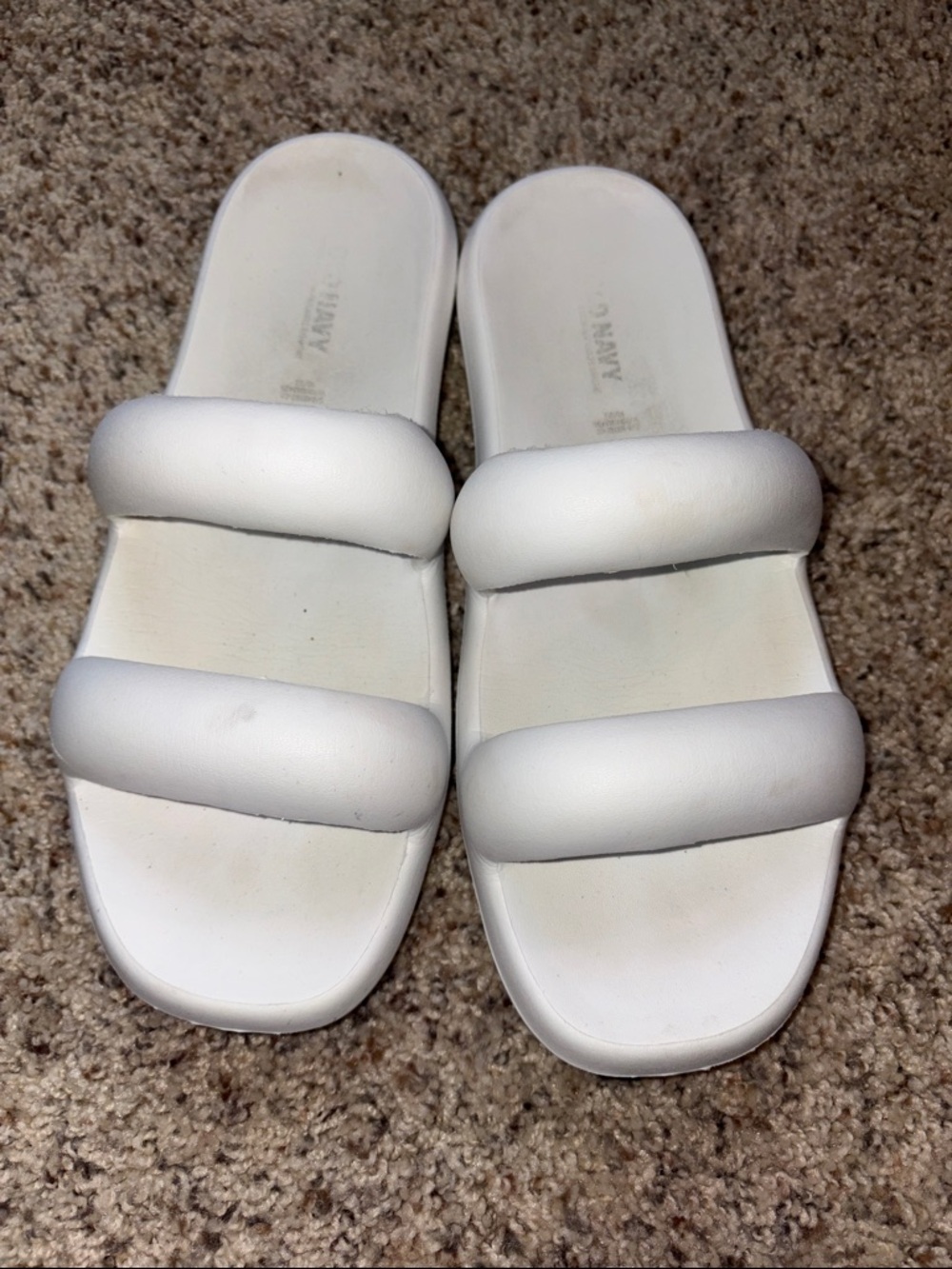Old Navy Women's White Padded Double-Strap Slide Sandals